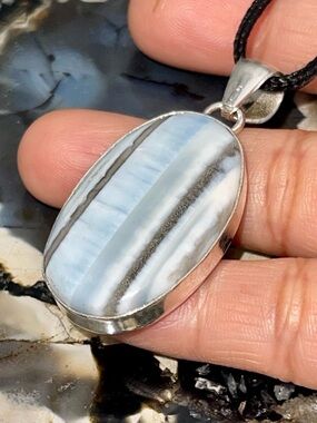 Chunky Powder Blue Owyhee Opal Pendant 2”